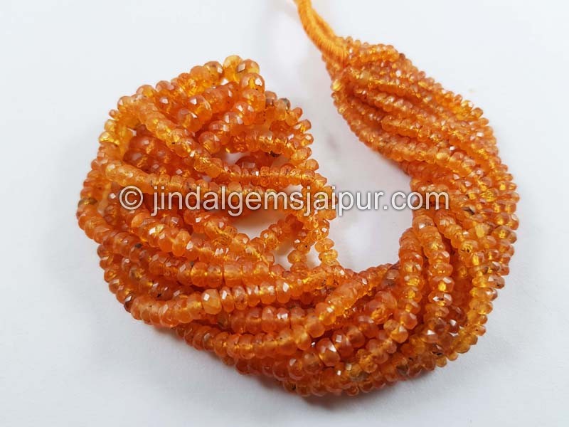 Mandarin Garnet Faceted Roundelle Beads